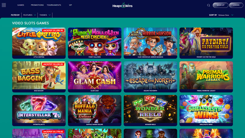 Heaps O Wins Casino banking page – deposit methods